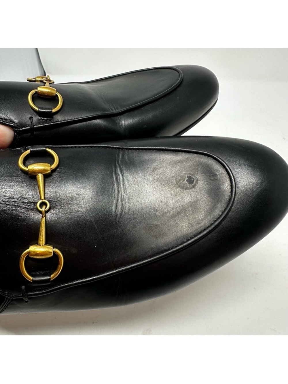 Gucci Black Leather Horsebit Slip-On Loafers - Picture 6 of 8